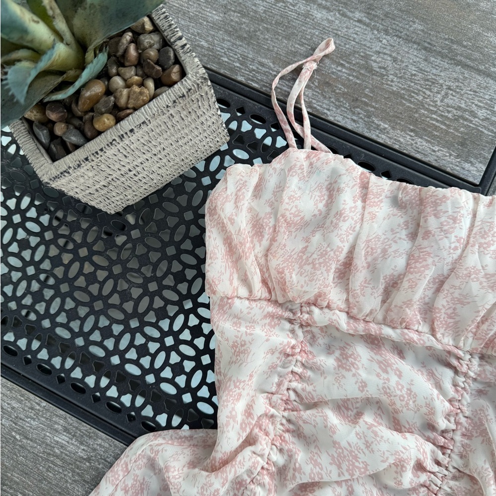 Oh Polly Pink and White Mini Dress